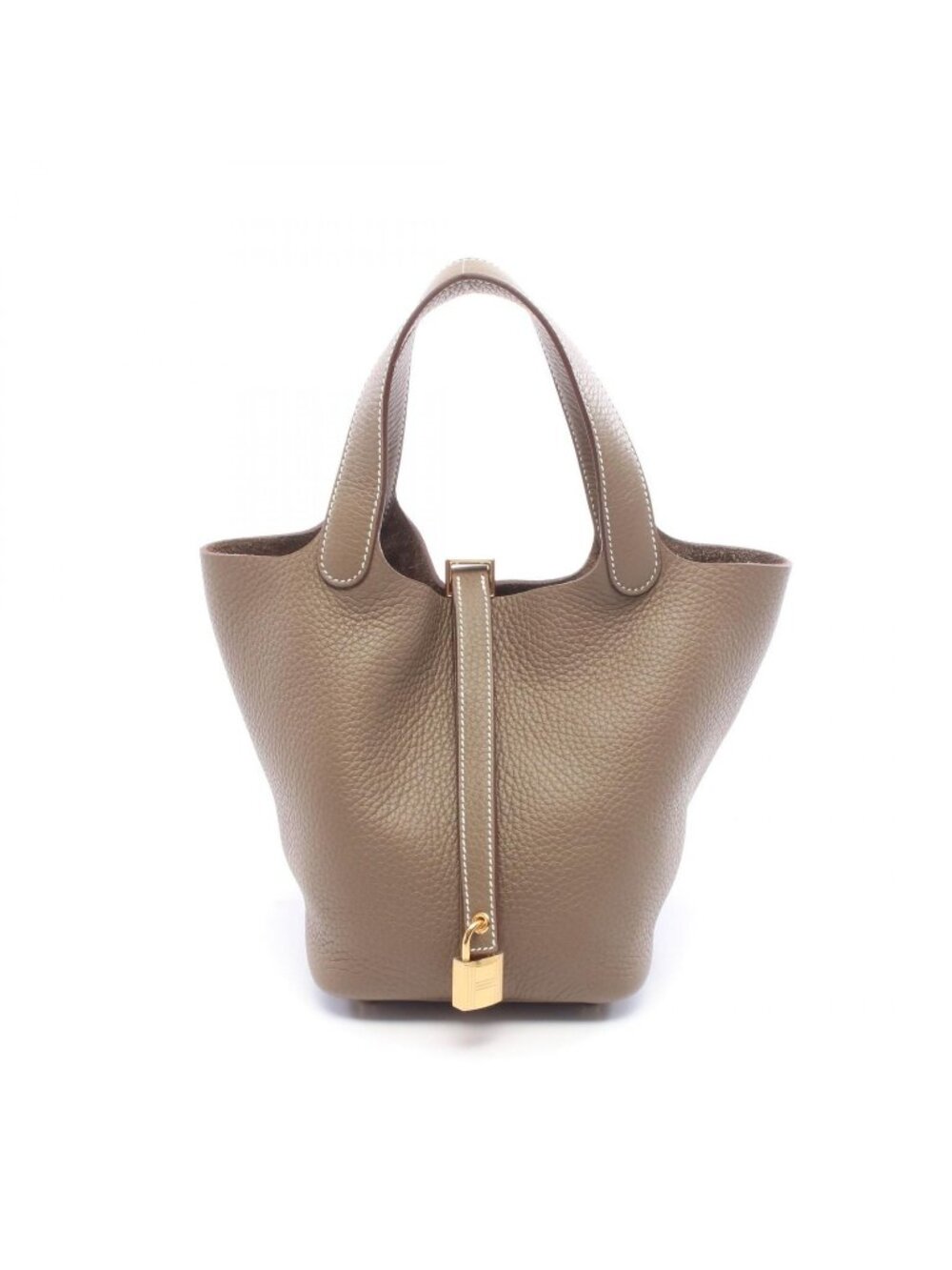 Hermes Handbag Picotin Lock PM Etoupe Leather